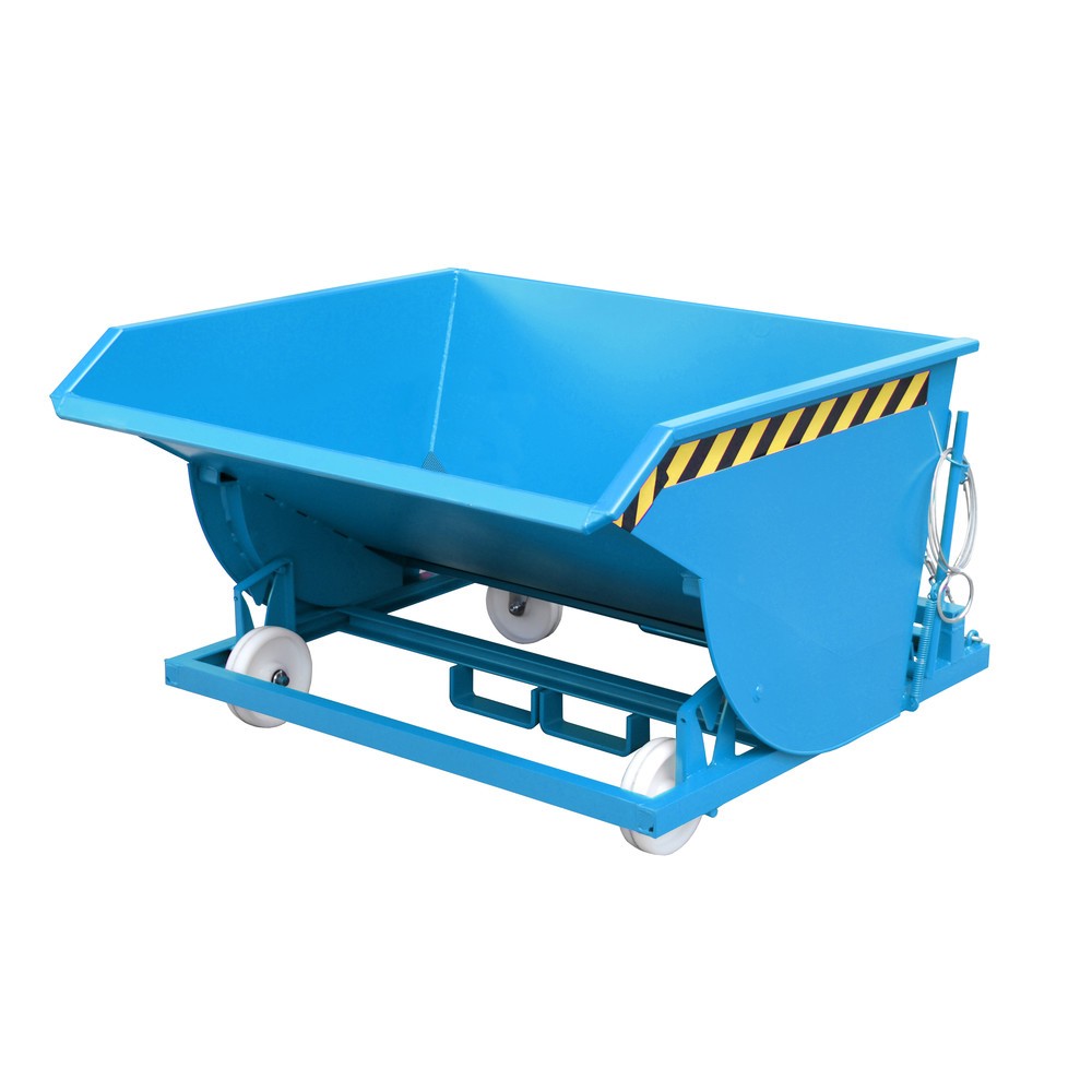 Imagen del producto: Bauer® Volquete de virutas, altura de construcción baja, con huecos para horquillas, pintado, volumen 0,75 m³, RAL 5012 azul luminoso