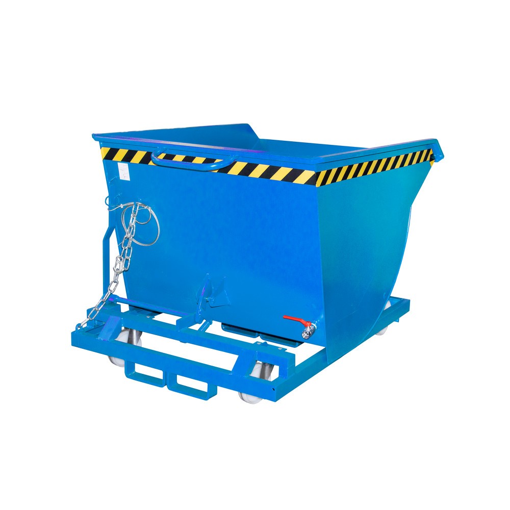 Número de imagen del producto 1: Bauer® Volquete de virutas, altura de construcción baja, con huecos para horquillas, pintado, volumen 0,5 m³, RAL 5012 azul luminoso