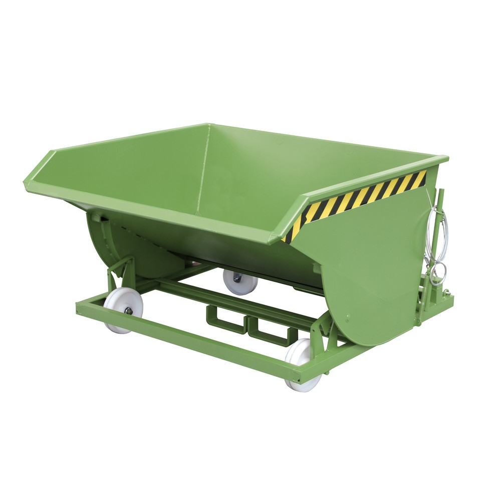Número de imagen del producto 1: Bauer® Volquete de virutas, altura de construcción baja, con huecos para horquillas, pintado, volumen 0,75 m³, RAL 6011 verde reseda