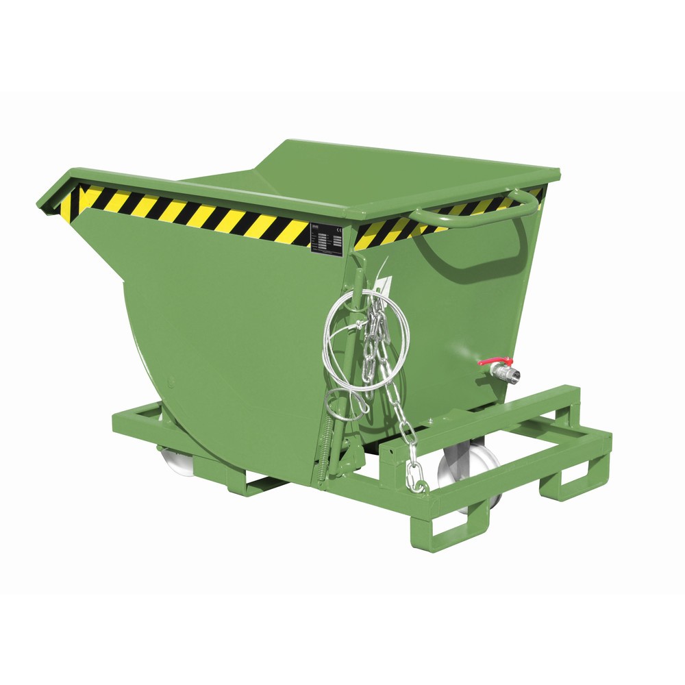 Número de imagen del producto 1: Bauer® Volquete de virutas, altura de construcción baja, con huecos para horquillas, pintado, volumen 0,3 m³, RAL 6011 verde reseda