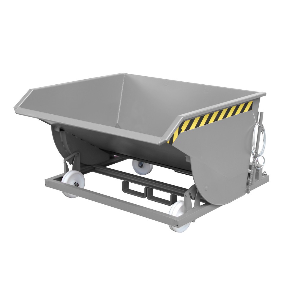 Número de imagen del producto 1: Bauer® Volquete de virutas, altura de construcción baja, con huecos para horquillas, pintado, volumen 0,75 m³, RAL 7005 gris ratón