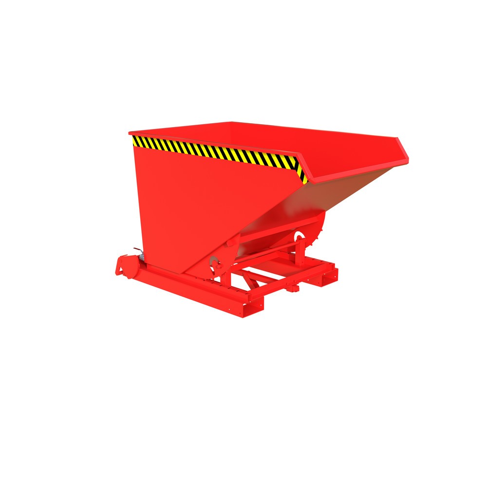 Número de imagen del producto 1: Bauer® Contenedor de volcado de viruta con desenrollado automático, pintado, volumen 1,2 m³, RAL 3000 rojo fuego