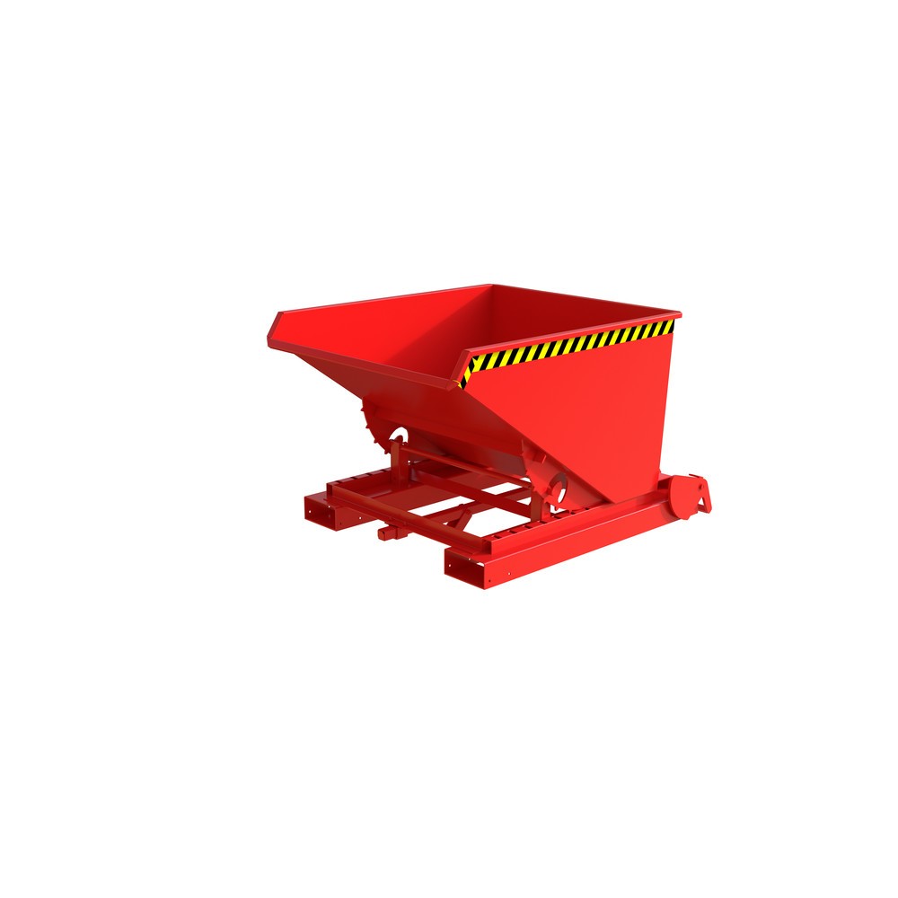 Número de imagen del producto 1: Bauer® Contenedor de volcado de viruta con desenrollado automático, pintado, volumen 0,6 m³, RAL 3000 rojo fuego