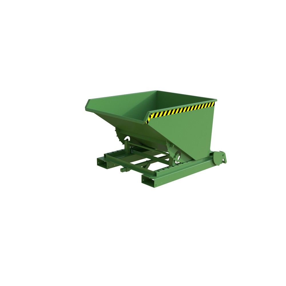 Número de imagen del producto 1: Bauer® Contenedor de volcado de viruta con desenrollado automático, pintado, volumen 0,6 m³, RAL 6011 verde reseda