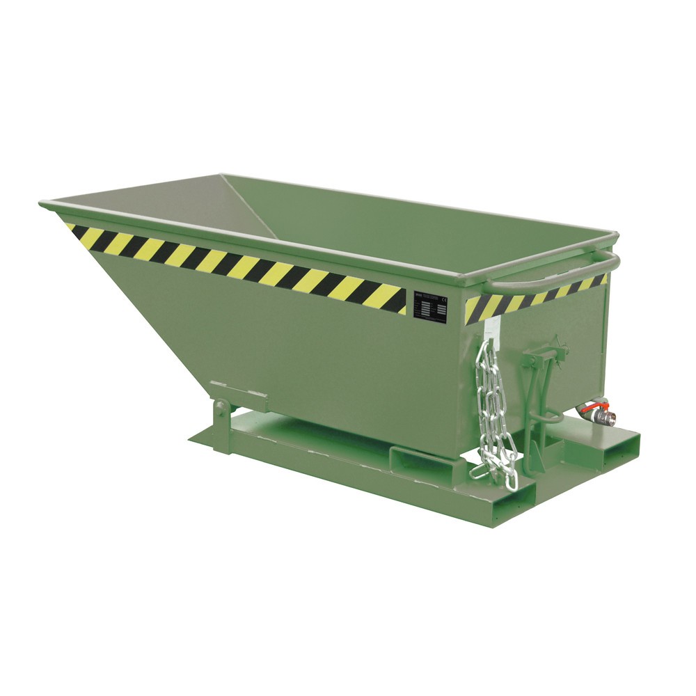 Imagen del producto: Bauer® Volquete de virutas, cubeta baja, pintado, volumen 0,25 m³, RAL 6011 verde reseda