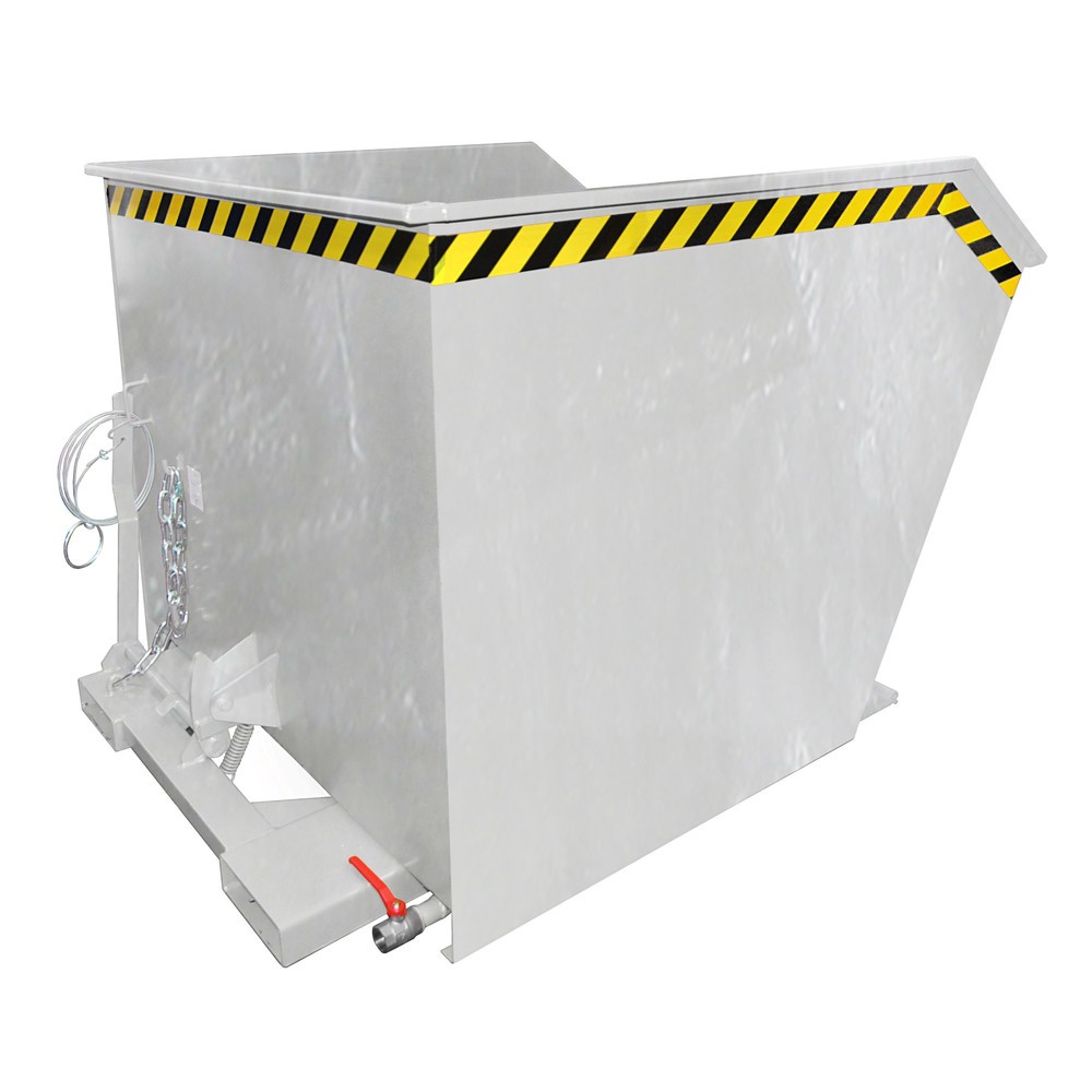 Número de imagen del producto 1: Volquete de virutas Bauer®, estante intermedio de chapa perforada, galvanizado, CC 1.500 kg, volumen 1 m³