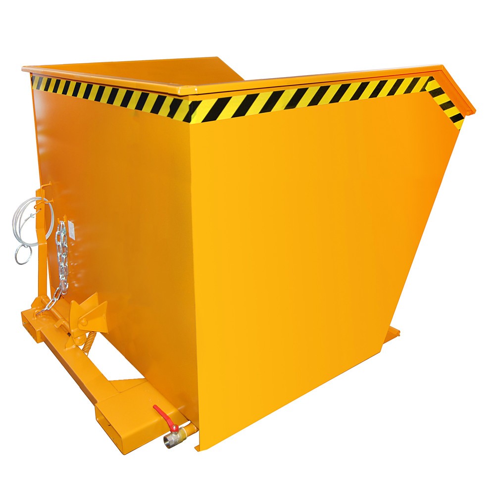 Número de imagen del producto 1: Bauer® Contenedor de volcado de separación, estante intermedio de chapa perforada, pintado, volumen 2,0 m³, RAL 2000 amarillo naranja