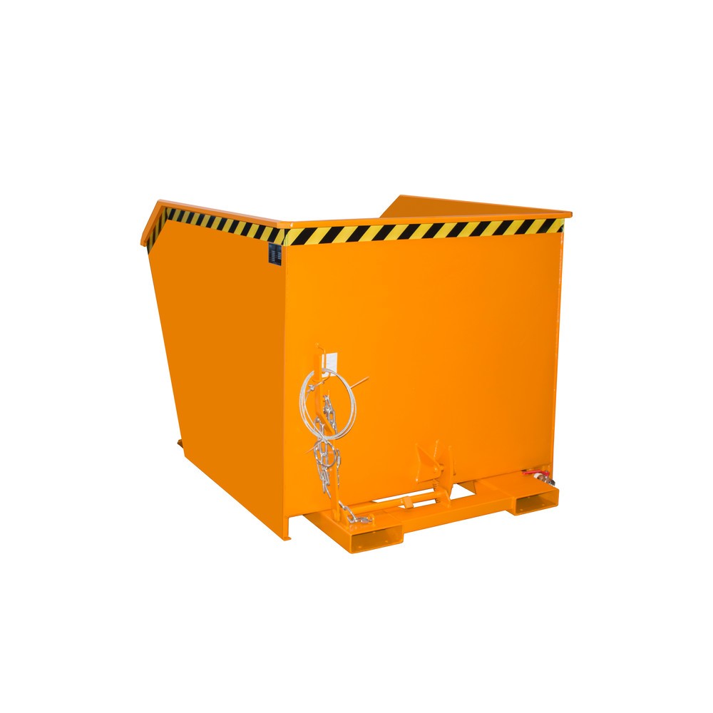 Número de imagen del producto 1: Bauer® Contenedor de volcado de separación, estante intermedio de chapa perforada, pintado, volumen 1,5 m³, RAL 2000 amarillo naranja