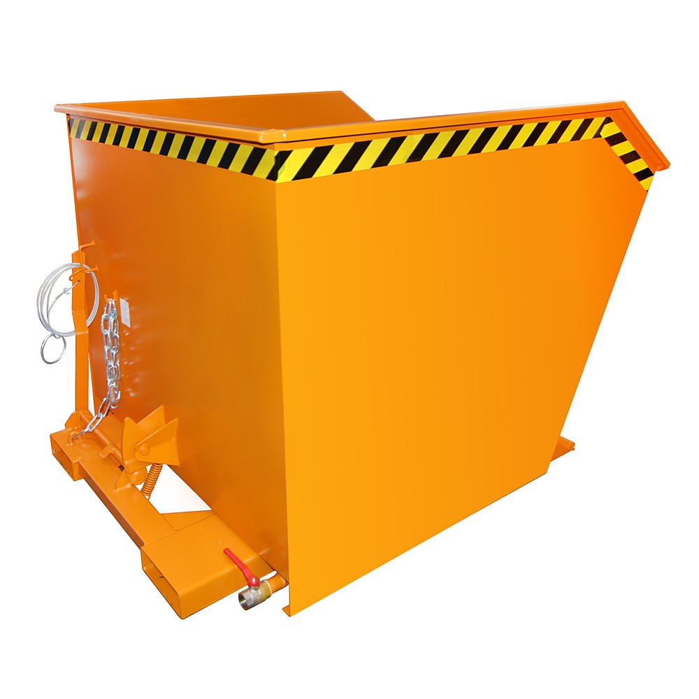 Número de imagen del producto 1: Bauer® Contenedor de volcado de separación, estante intermedio de chapa perforada, pintado, volumen 1 m³, RAL 2000 amarillo naranja