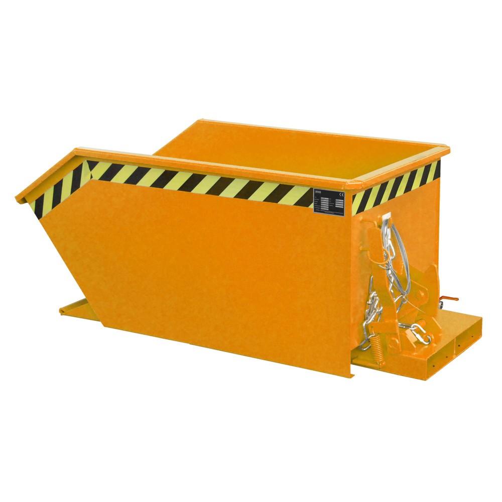 Número de imagen del producto 1: Bauer® Contenedor de volcado de separación, estante intermedio de chapa perforada, pintado, volumen 0,3 m³, RAL 2000 amarillo naranja