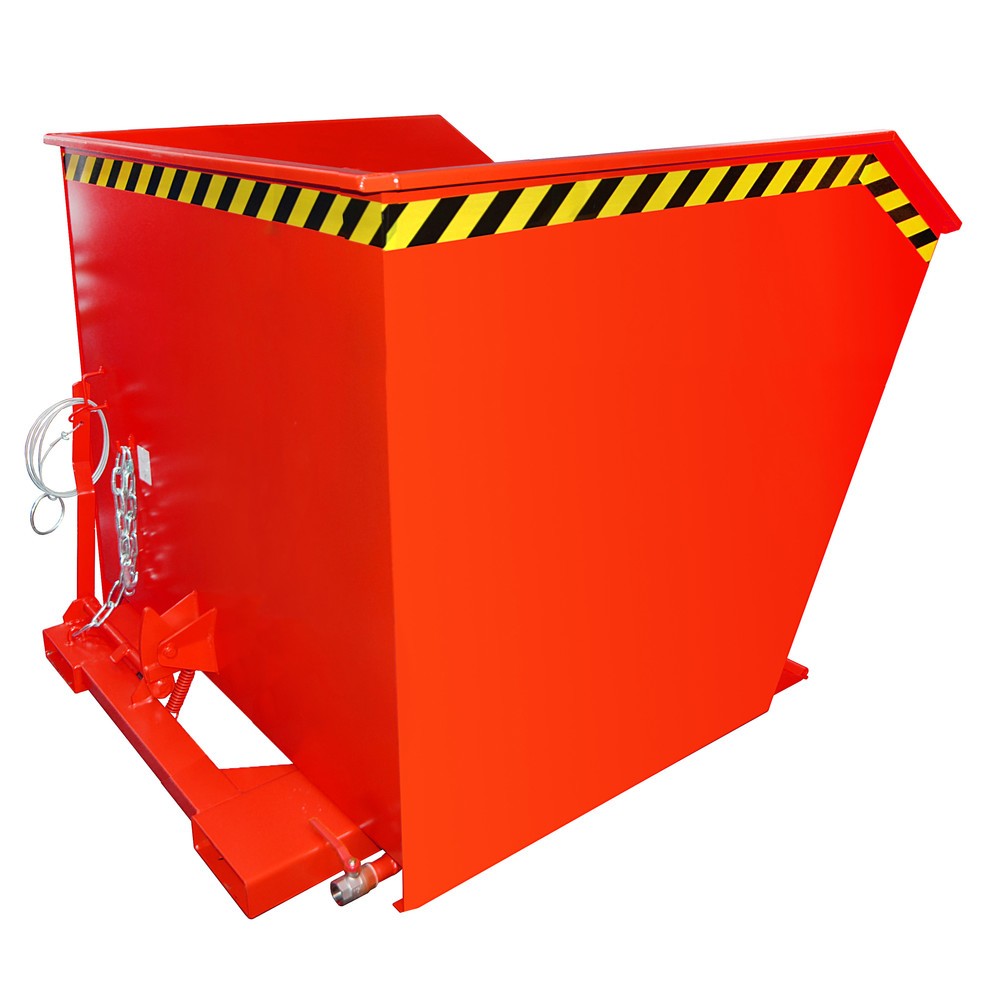 Número de imagen del producto 1: Bauer® Contenedor de volcado de separación, estante intermedio de chapa perforada, pintado, volumen 2,0 m³, RAL 3000 rojo fuego