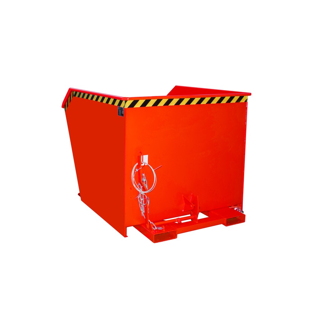 Número de imagen del producto 1: Bauer® Contenedor de volcado de separación, estante intermedio de chapa perforada, pintado, volumen 1,5 m³, RAL 3000 rojo fuego
