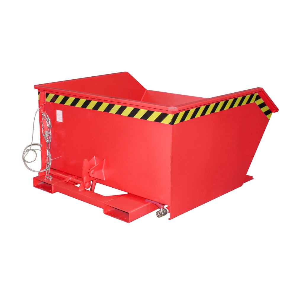 Número de imagen del producto 1: Bauer® Contenedor de volcado de separación, estante intermedio de chapa perforada, pintado, volumen 0,75 m³, RAL 3000 rojo fuego
