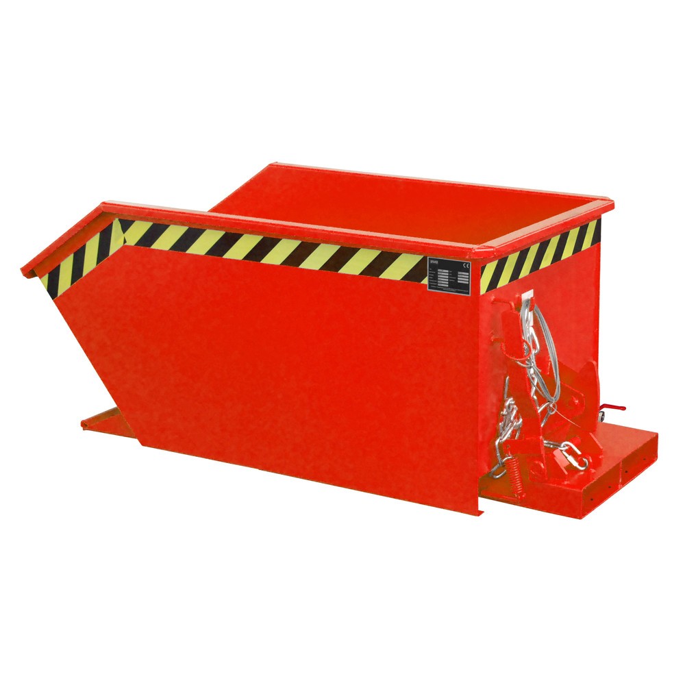 Número de imagen del producto 1: Bauer® Contenedor de volcado de separación, estante intermedio de chapa perforada, pintado, volumen 0,3 m³, RAL 3000 rojo fuego