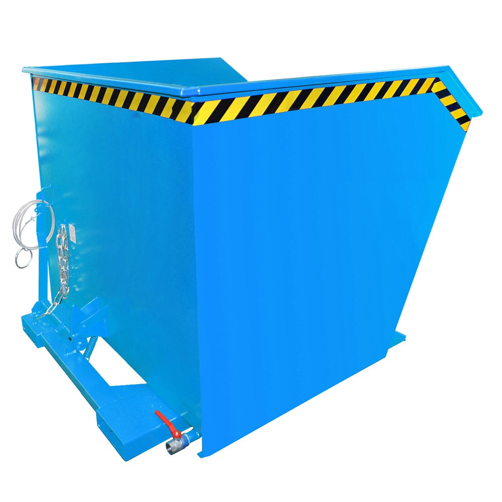 Número de imagen del producto 1: Bauer® Contenedor de volcado de separación, estante intermedio de chapa perforada, pintado, volumen 2,0 m³, RAL 5012 azul luminoso