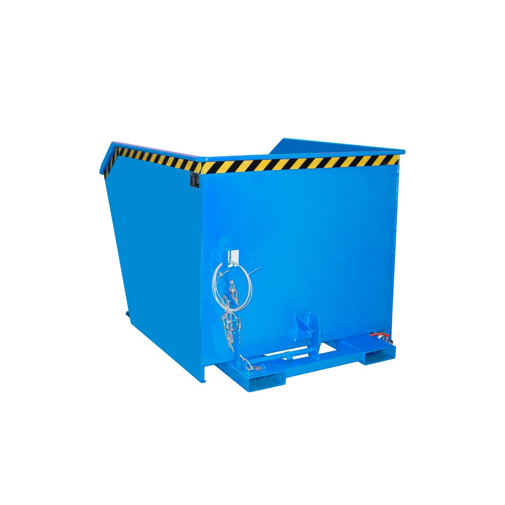 Número de imagen del producto 1: Bauer® Contenedor de volcado de separación, estante intermedio de chapa perforada, pintado, volumen 1,5 m³, RAL 5012 azul luminoso