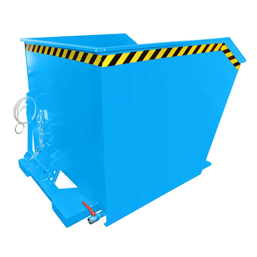 Número de imagen del producto 1: Bauer® Contenedor de volcado de separación, estante intermedio de chapa perforada, pintado, volumen 1 m³, RAL 5012 azul luminoso