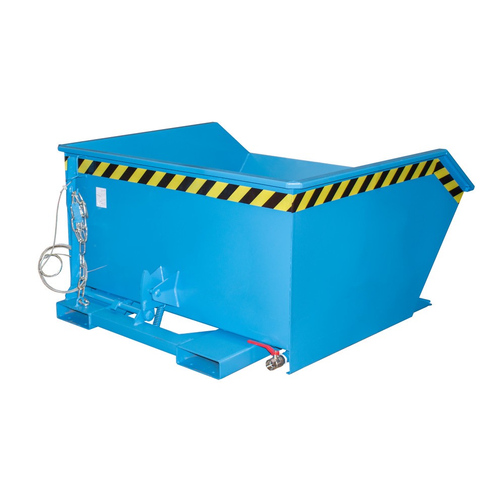 Número de imagen del producto 1: Bauer® Contenedor de volcado de separación, estante intermedio de chapa perforada, pintado, volumen 0,75 m³, RAL 5012 azul luminoso