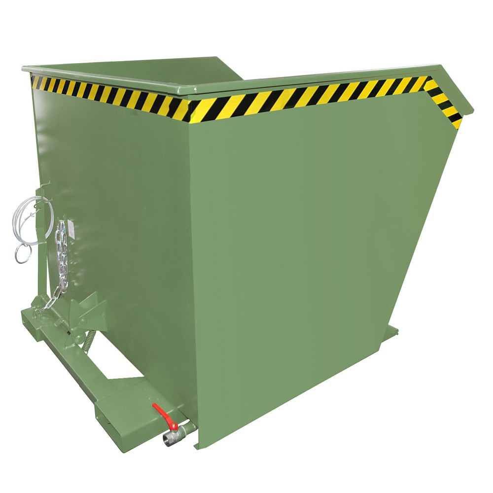 Número de imagen del producto 1: Bauer® Contenedor de volcado de separación, estante intermedio de chapa perforada, pintado, volumen 2,0 m³, RAL 6011 verde reseda