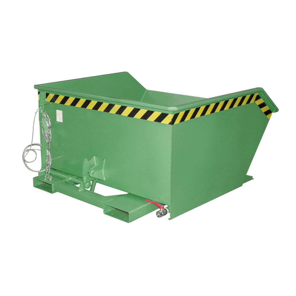 Número de imagen del producto 1: Bauer® Contenedor de volcado de separación, estante intermedio de chapa perforada, pintado, volumen 0,75 m³, RAL 6011 verde reseda