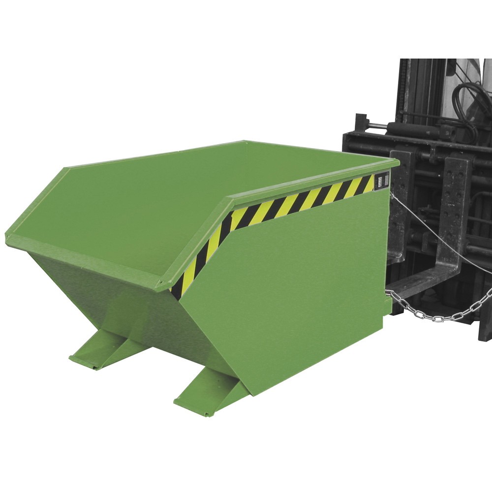 Número de imagen del producto 1: Bauer® Volquete separador, fondo intermedio de chapa perforado, pintado, volumen 0,5 m³, RAL 6011 verde reseda