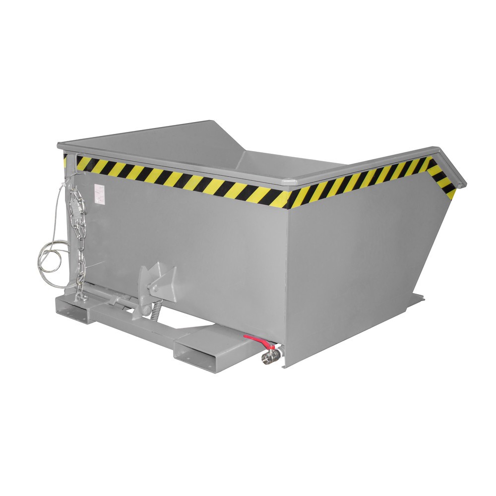 Número de imagen del producto 1: Bauer® Contenedor de volcado de separación, estante intermedio de chapa perforada, pintado, volumen 0,75 m³, RAL 7005 gris ratón