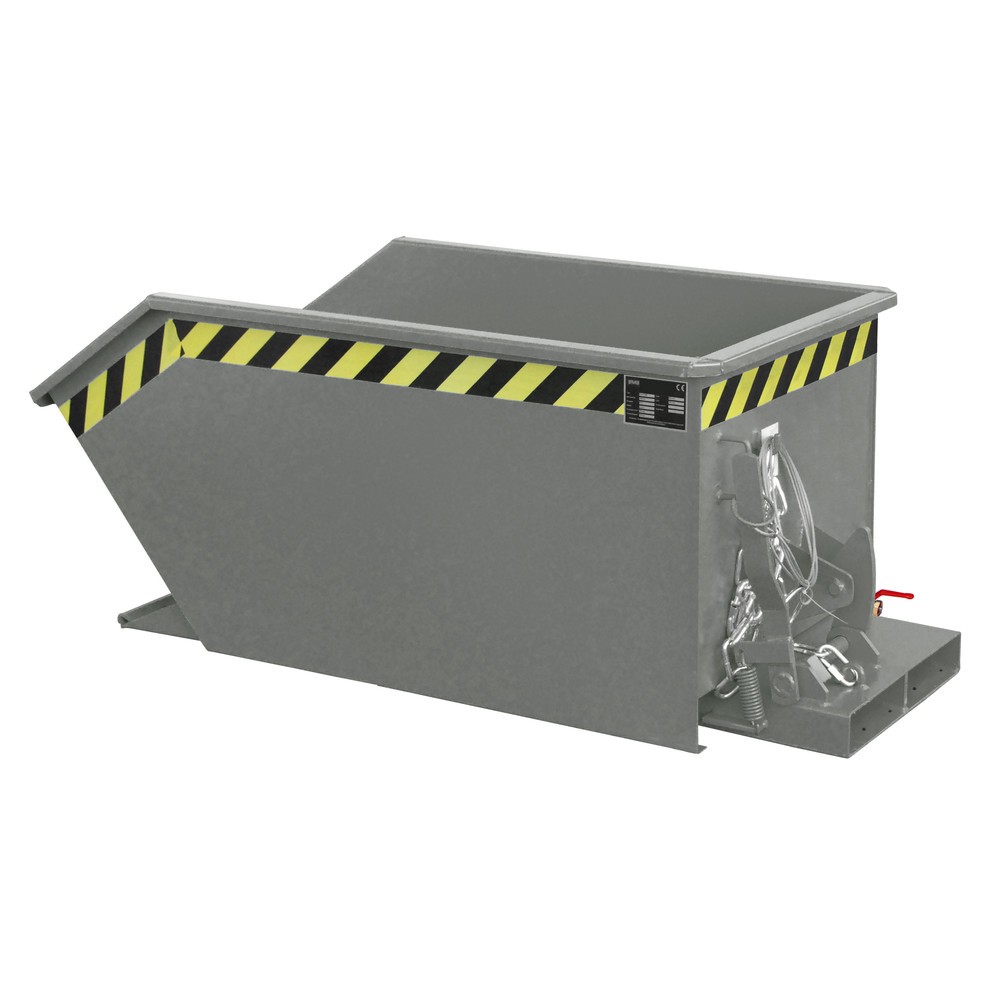 Imagen del producto: Bauer® Contenedor de volcado de separación, estante intermedio de chapa perforada, pintado, volumen 0,3 m³, RAL 7005 gris ratón