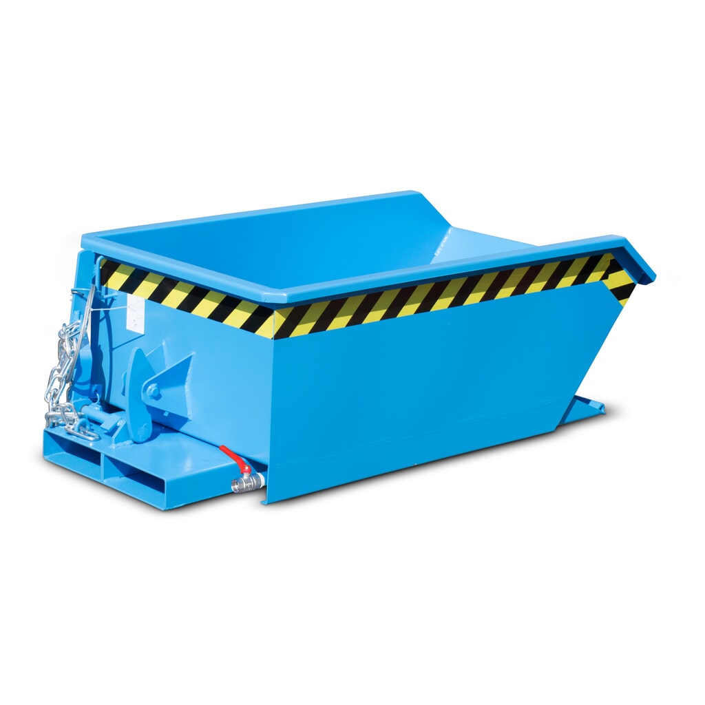 Bauer® contenedor mini chip, altura de construcción extremadamente baja, pintado, volumen 0,23 m³, RAL 5012 azul luminoso Número de imagen del producto 6: Bauer® contenedor mini chip, altura de construcción extremadamente baja, pintado, volumen 0,23 m³, RAL 5012 azul luminoso