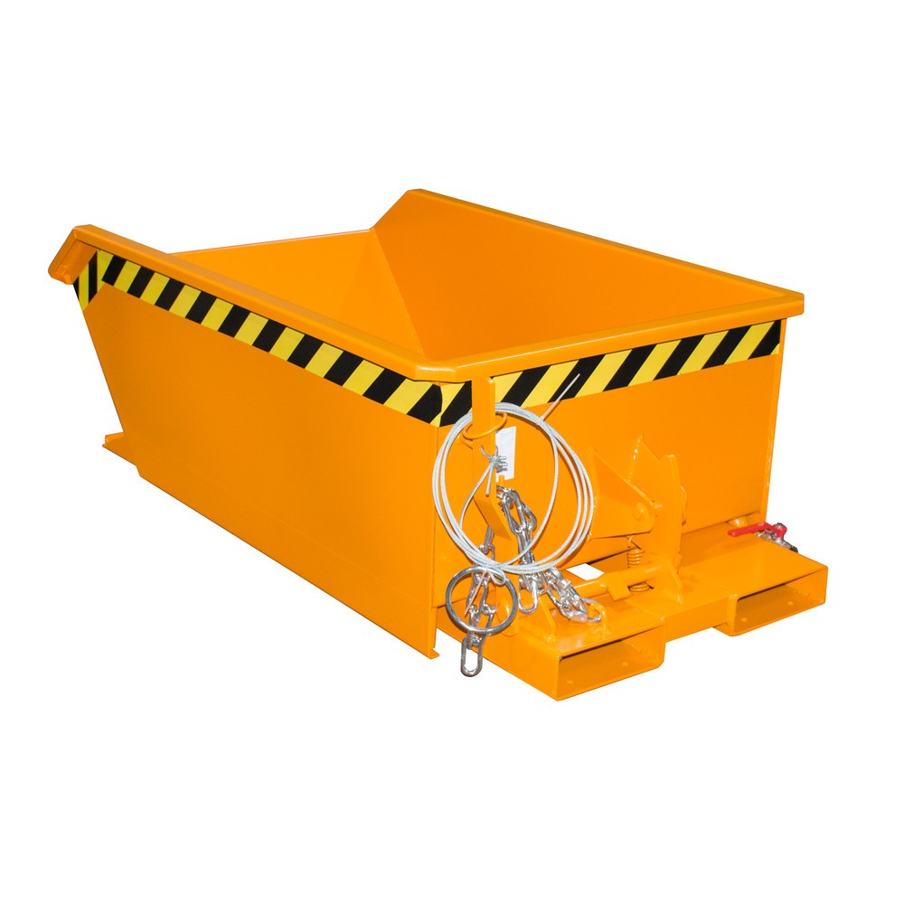 Imagen del producto: Bauer® contenedor mini chip, altura de construcción extremadamente baja, pintado, volumen 0,27 m³, RAL 2000 amarillo naranja