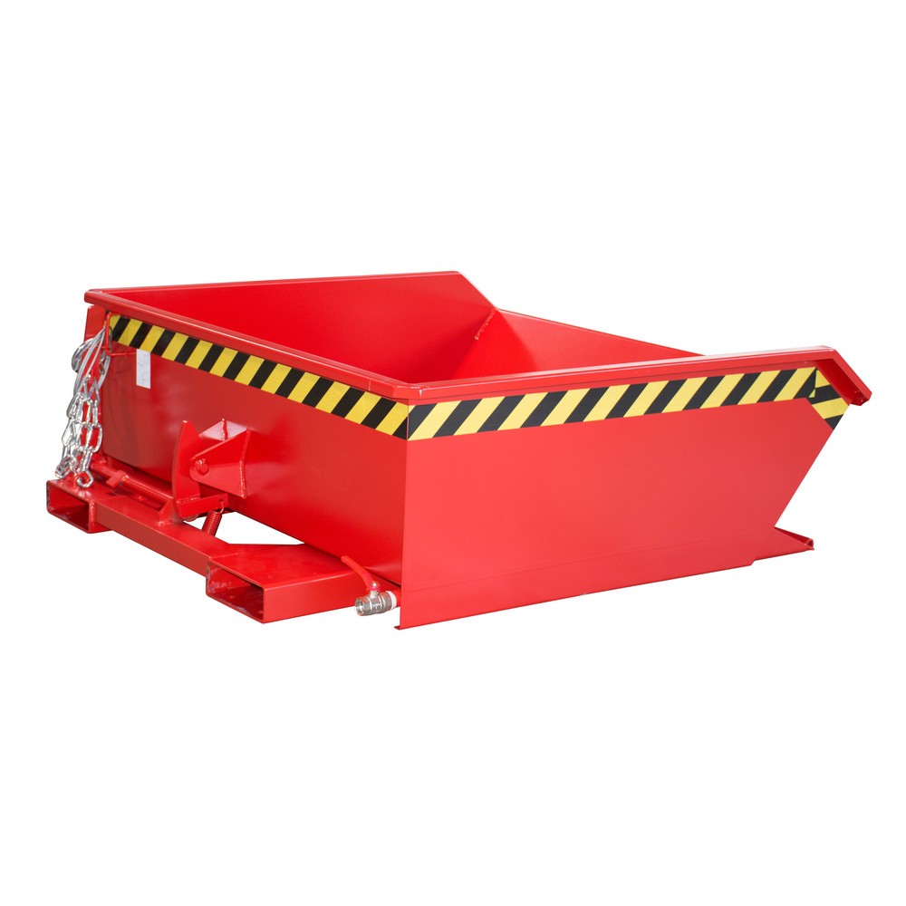 Imagen del producto: Bauer® contenedor mini chip, altura de construcción extremadamente baja, pintado, volumen 0,46 m³, RAL 3000 rojo fuego