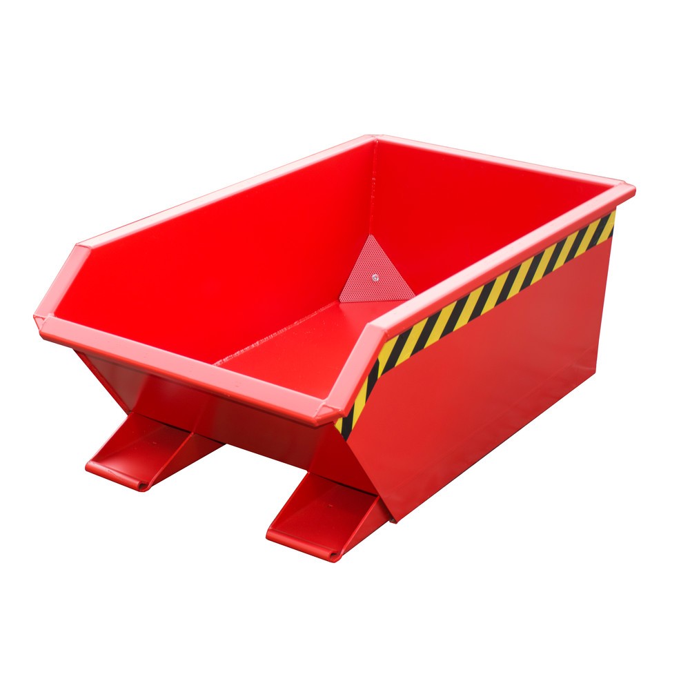 Imagen del producto: Bauer® contenedor mini chip, altura de construcción extremadamente baja, pintado, volumen 0,23 m³, RAL 3000 rojo fuego