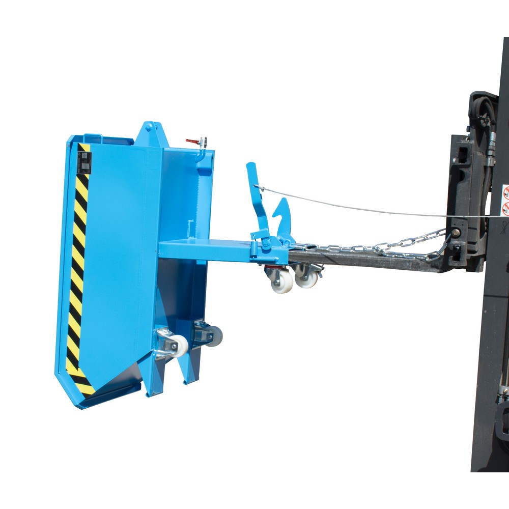 Imagen del producto: Bauer® contenedor mini chip, altura de construcción extremadamente baja, pintado, volumen 0,23 m³, RAL 5012 azul luminoso