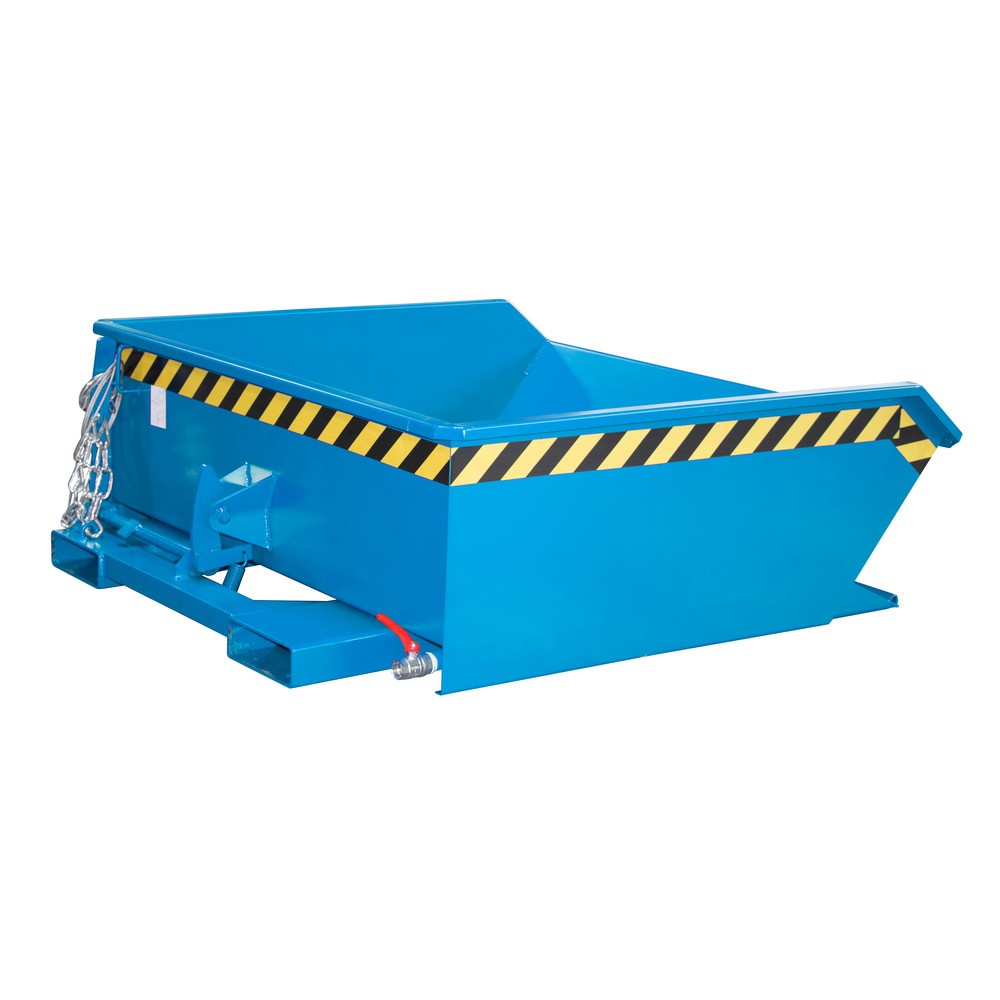 Imagen del producto: Bauer® contenedor mini chip, altura de construcción extremadamente baja, pintado, volumen 0,46 m³, RAL 5012 azul luminoso