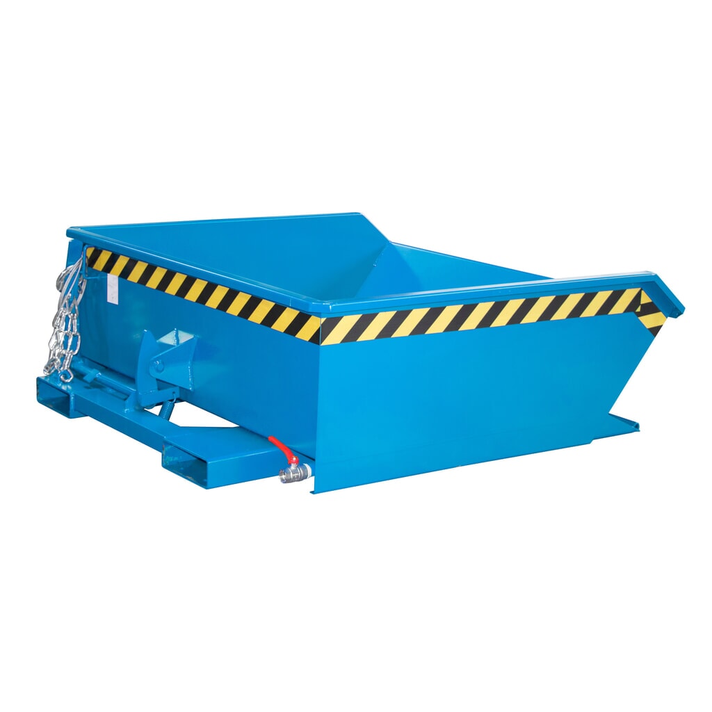 Imagen del producto: Bauer® contenedor mini chip, altura de construcción extremadamente baja, pintado, volumen 0,46 m³, RAL 5012 azul luminoso