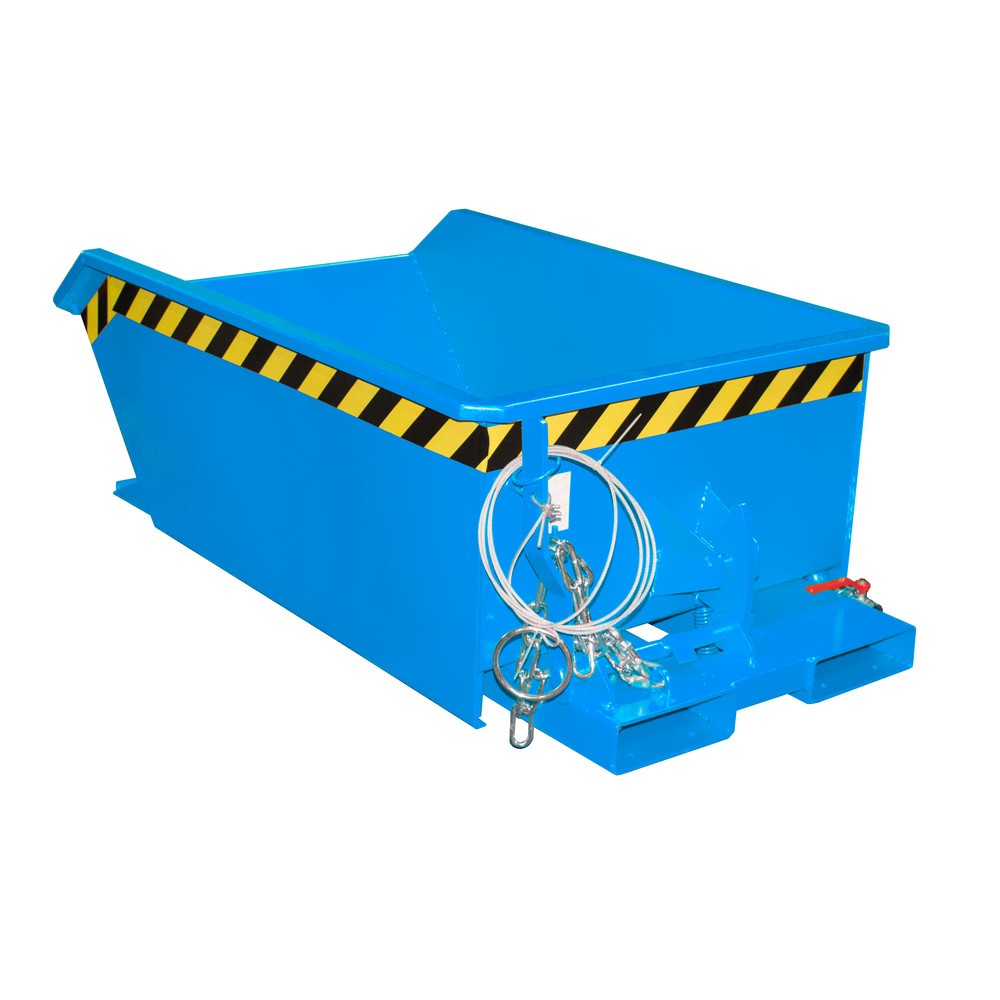 Imagen del producto: Bauer® contenedor mini chip, altura de construcción extremadamente baja, pintado, volumen 0,27 m³, RAL 5012 azul luminoso