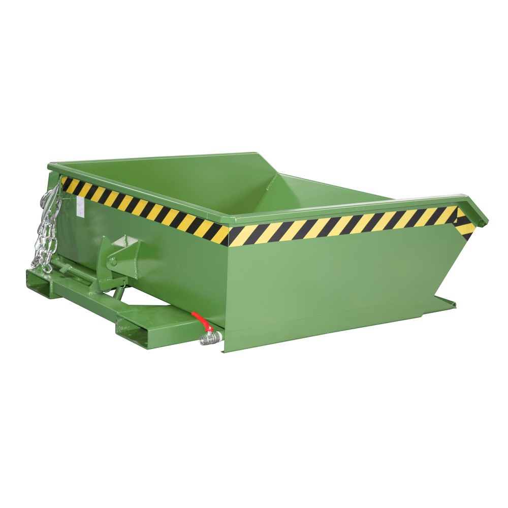 Imagen del producto: Bauer® contenedor mini chip, altura de construcción extremadamente baja, pintado, volumen 0,46 m³, RAL 6011 verde reseda