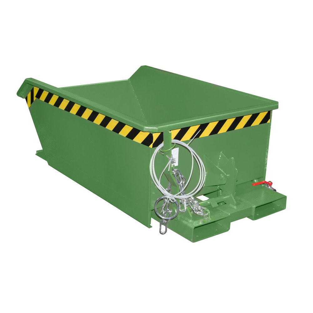Imagen del producto: Bauer® contenedor mini chip, altura de construcción extremadamente baja, pintado, volumen 0,27 m³, RAL 6011 verde reseda