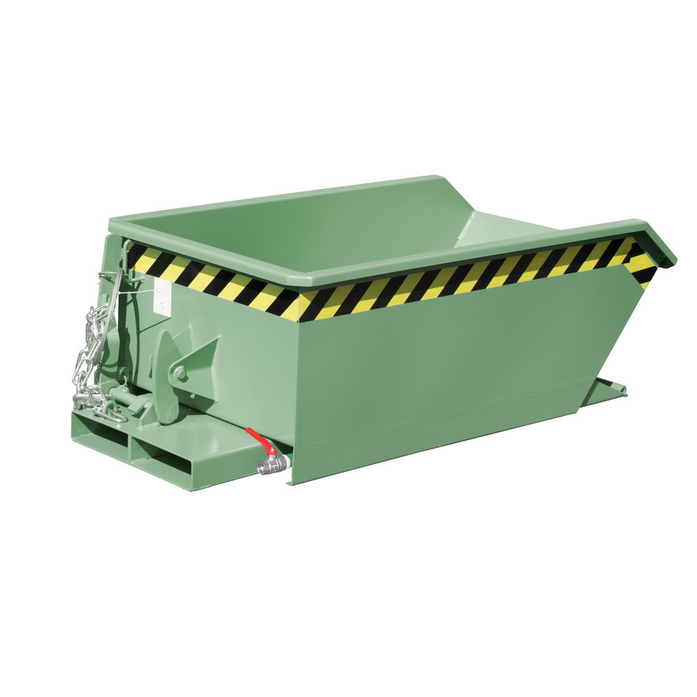 Imagen del producto: Bauer® contenedor mini chip, altura de construcción extremadamente baja, pintado, volumen 0,23 m³, RAL 6011 verde reseda