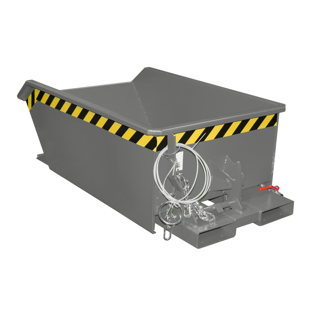 Imagen del producto: Bauer® contenedor mini chip, altura de construcción extremadamente baja, pintado, volumen 0,27 m³, RAL 7005 gris ratón
