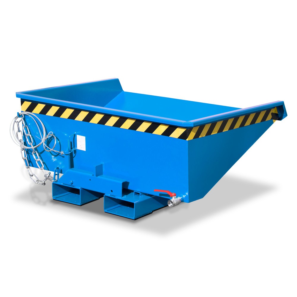 Número de imagen del producto 6: Bauer® contenedor mini chip con mecanismo rodante, baja altura de construcción, pintado, volumen 0.275 m³, RAL 5012 azul luminoso