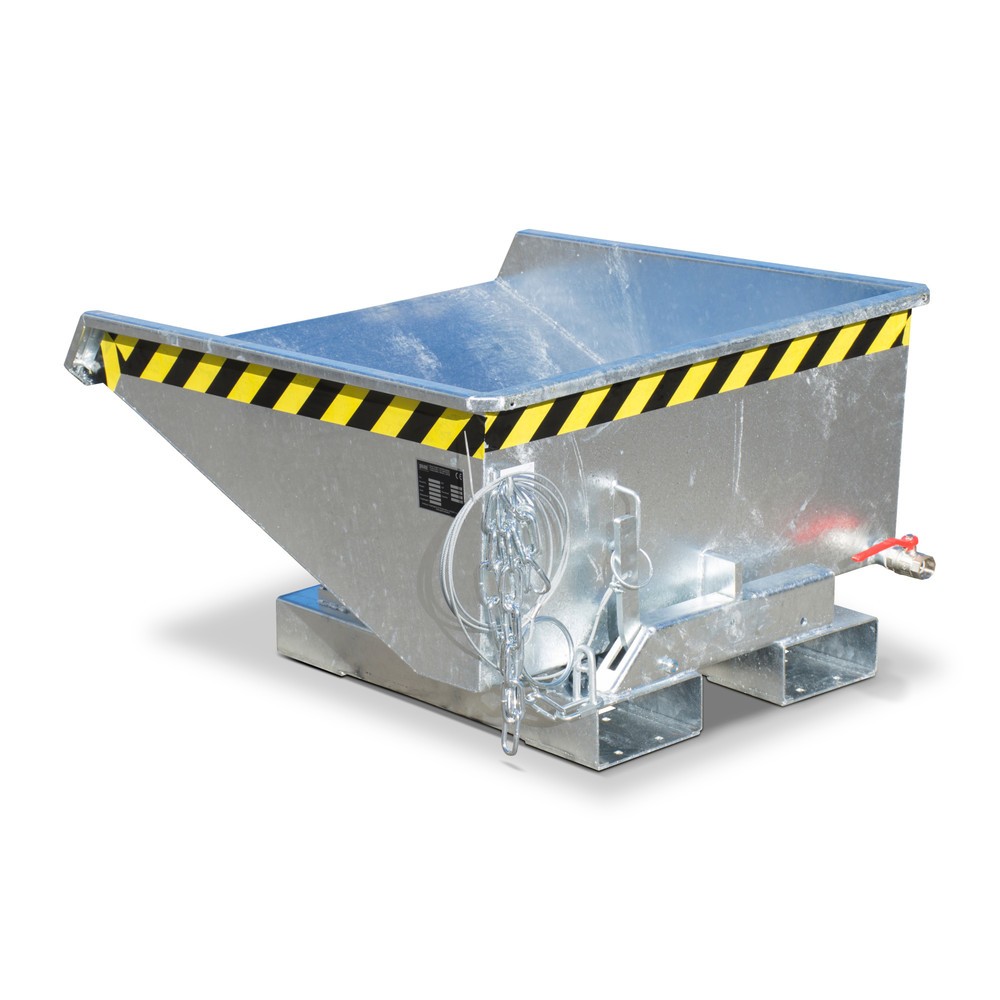 Imagen del producto: Volquete mini de virutas Bauer® con mecanismo rodante, altura de construcción baja, galvanizado, volumen 0,225 m³