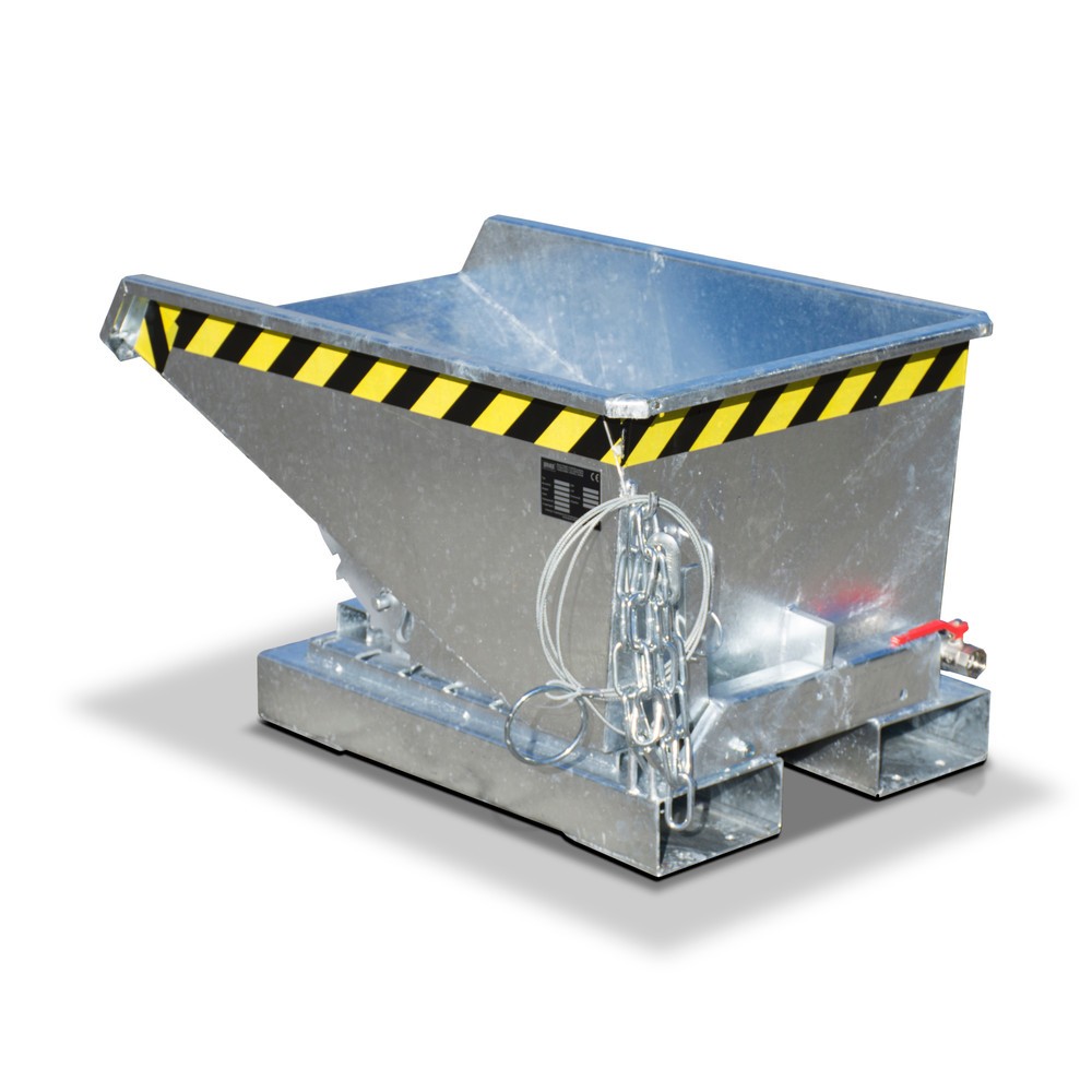 Imagen del producto: Volquete mini de virutas Bauer® con mecanismo rodante, altura de construcción baja, galvanizado, volumen 0,15 m³