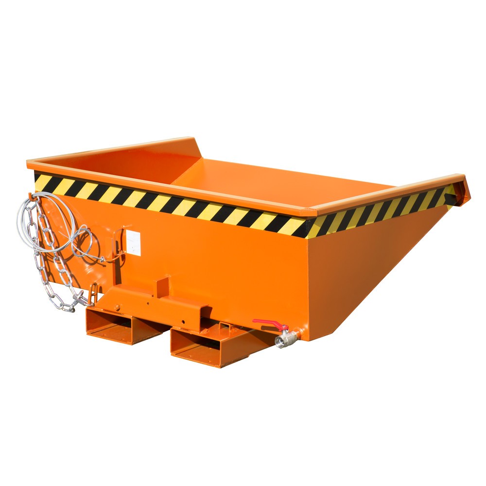 Imagen del producto: Bauer® contenedor mini chip con mecanismo rodante, baja altura de construcción, pintado, volumen 0.275 m³, RAL 2000 amarillo naranja