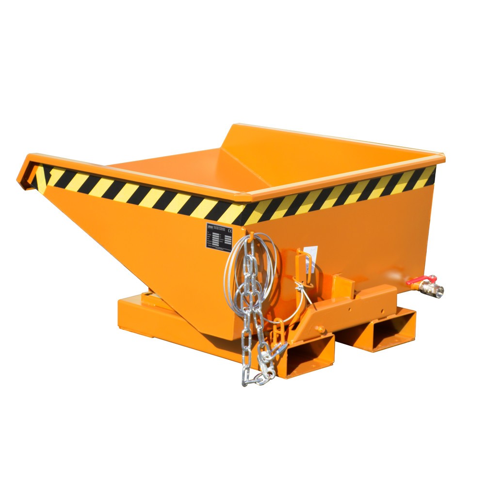 Imagen del producto: Bauer® contenedor mini chip con mecanismo rodante, baja altura de construcción, pintado, volumen 0.225 m³, RAL 2000 amarillo naranja