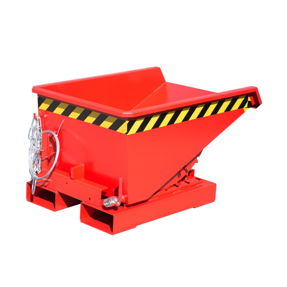 Imagen del producto: Bauer® contenedor mini chip con mecanismo rodante, baja altura de construcción, pintado, volumen 0,15 m³, RAL 3000 rojo fuego