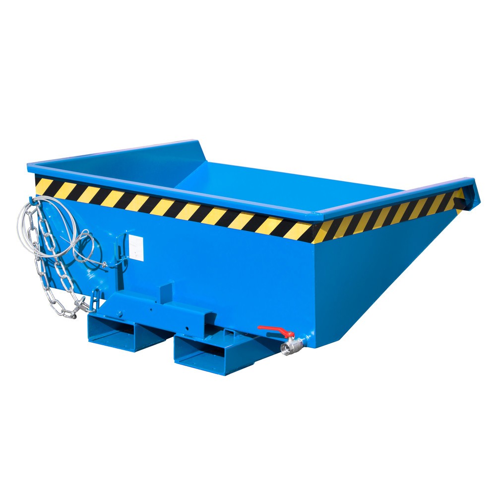 Imagen del producto: Bauer® contenedor mini chip con mecanismo rodante, baja altura de construcción, pintado, volumen 0.275 m³, RAL 5012 azul luminoso
