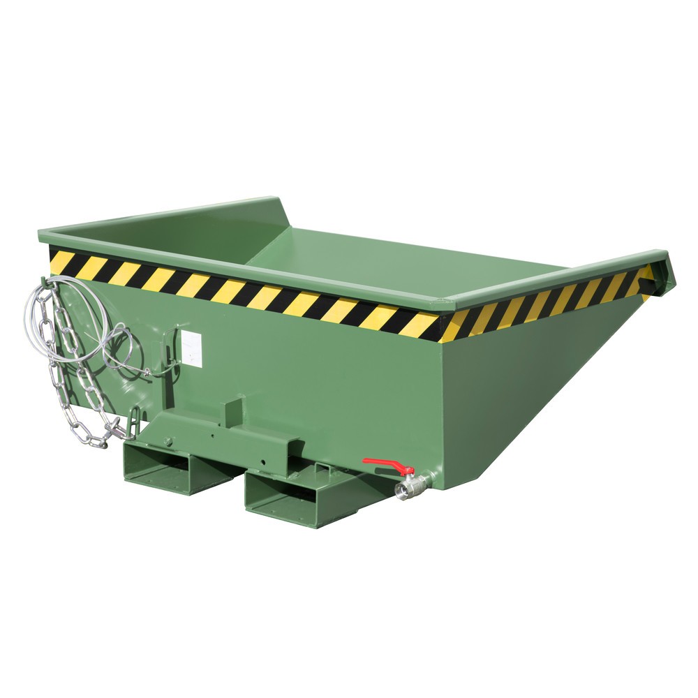 Imagen del producto: Bauer® contenedor mini chip con mecanismo rodante, baja altura de construcción, pintado, volumen 0.275 m³, RAL 6011 verde reseda