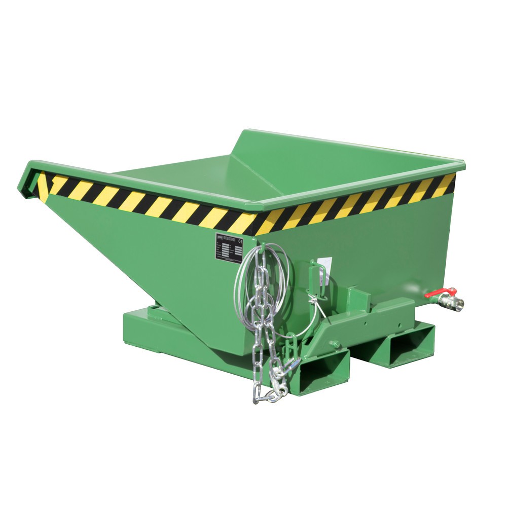 Imagen del producto: Bauer® contenedor mini chip con mecanismo rodante, baja altura de construcción, pintado, volumen 0.225 m³, RAL 6011 verde reseda