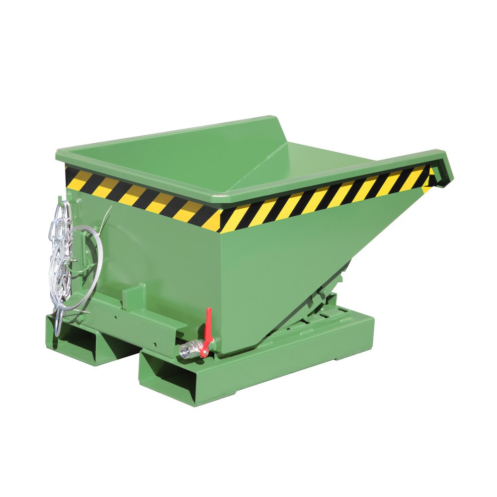 Imagen del producto: Bauer® contenedor mini chip con mecanismo rodante, baja altura de construcción, pintado, volumen 0,15 m³, RAL 6011 verde reseda
