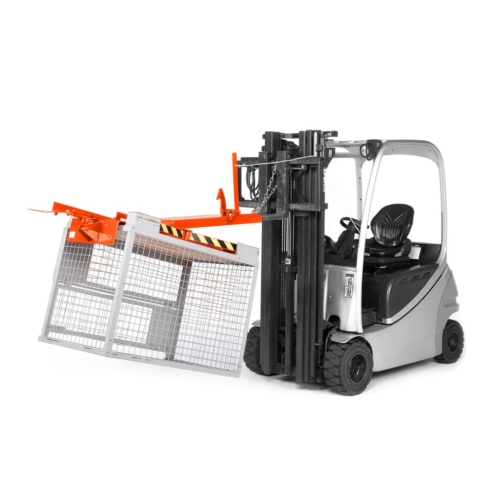 Número de imagen del producto 2: Volteador de contenedores jaula, modelo RGW, CC 450 kg, RAL 2004 naranja